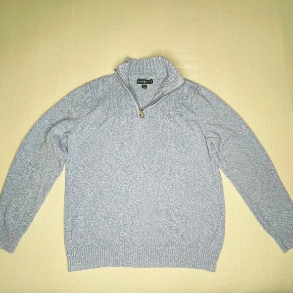 Karen Scott Light Blue Cable‑Knit Half‑Zip Sweater (Large) - Picture 5 of 9